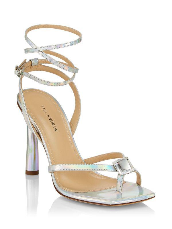 Paul Andrew Metallic Patent Leather Sandals
