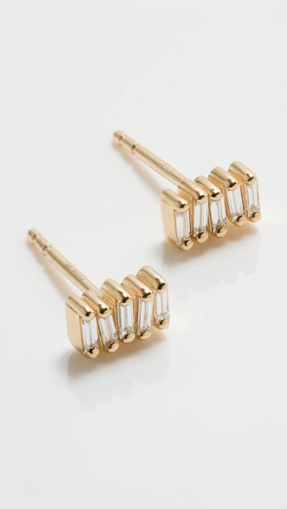 Suzanne Kalan 14k Micro Classic Diamond Bar Studs 3