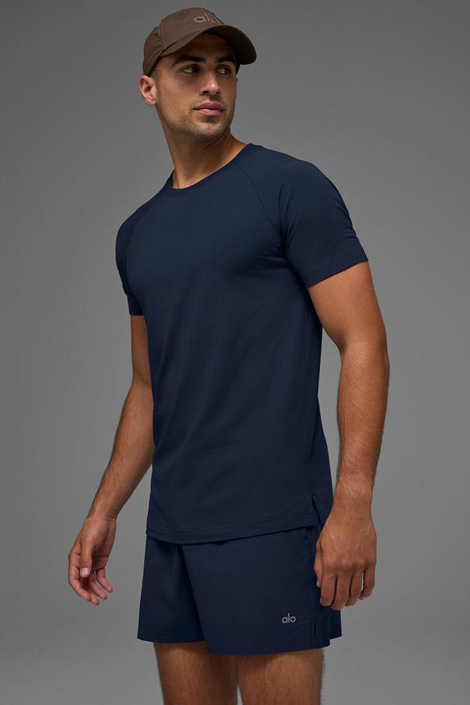 Alo ALO Vapor Crewneck Short Sleeve - Navy