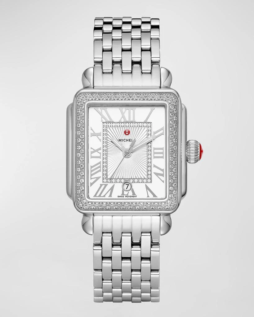 Michele Deco Madison Diamond Watch, Silver/White 1