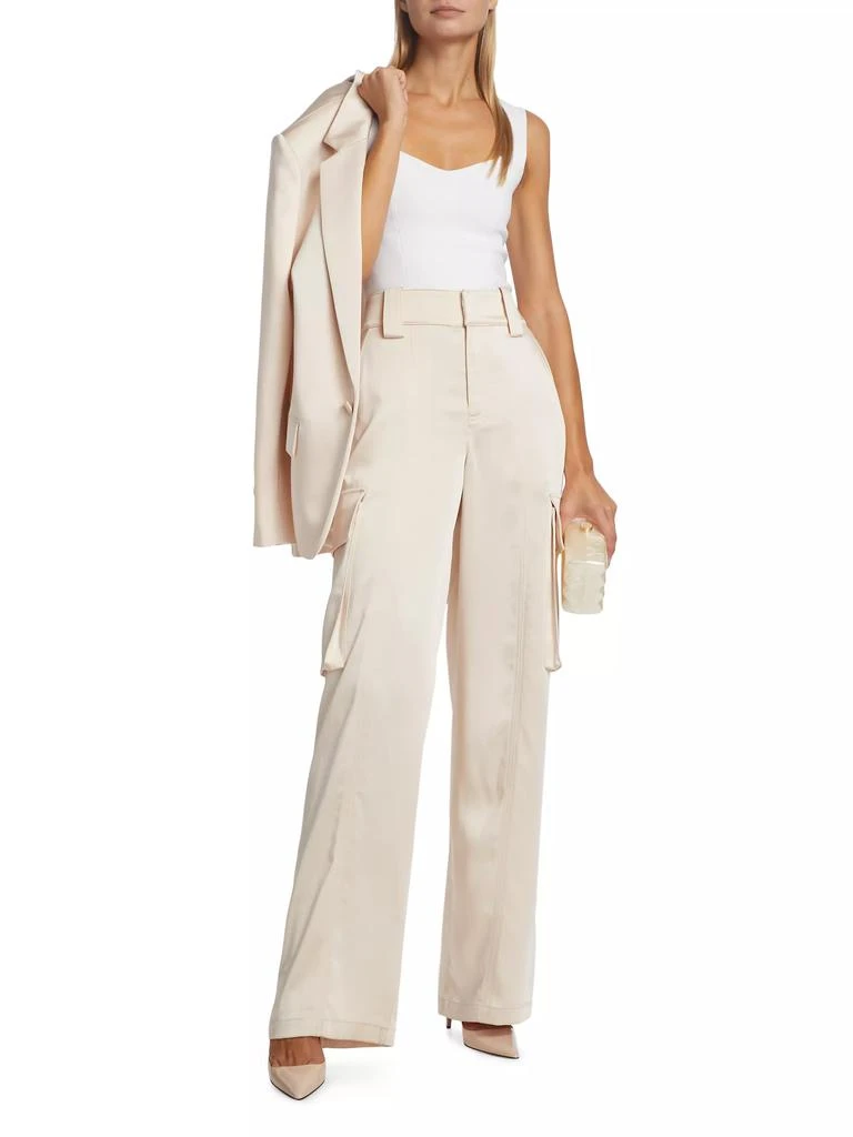 A.L.C. Bryan Wide-Leg Satin Cargo Pants 2