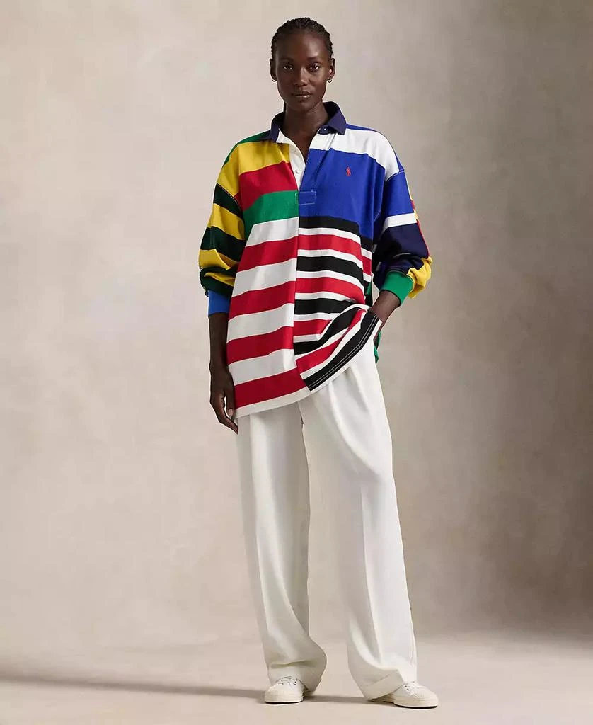 Ralph Lauren Women's Patchwork-Stripe Jersey Rugby Shirt 3