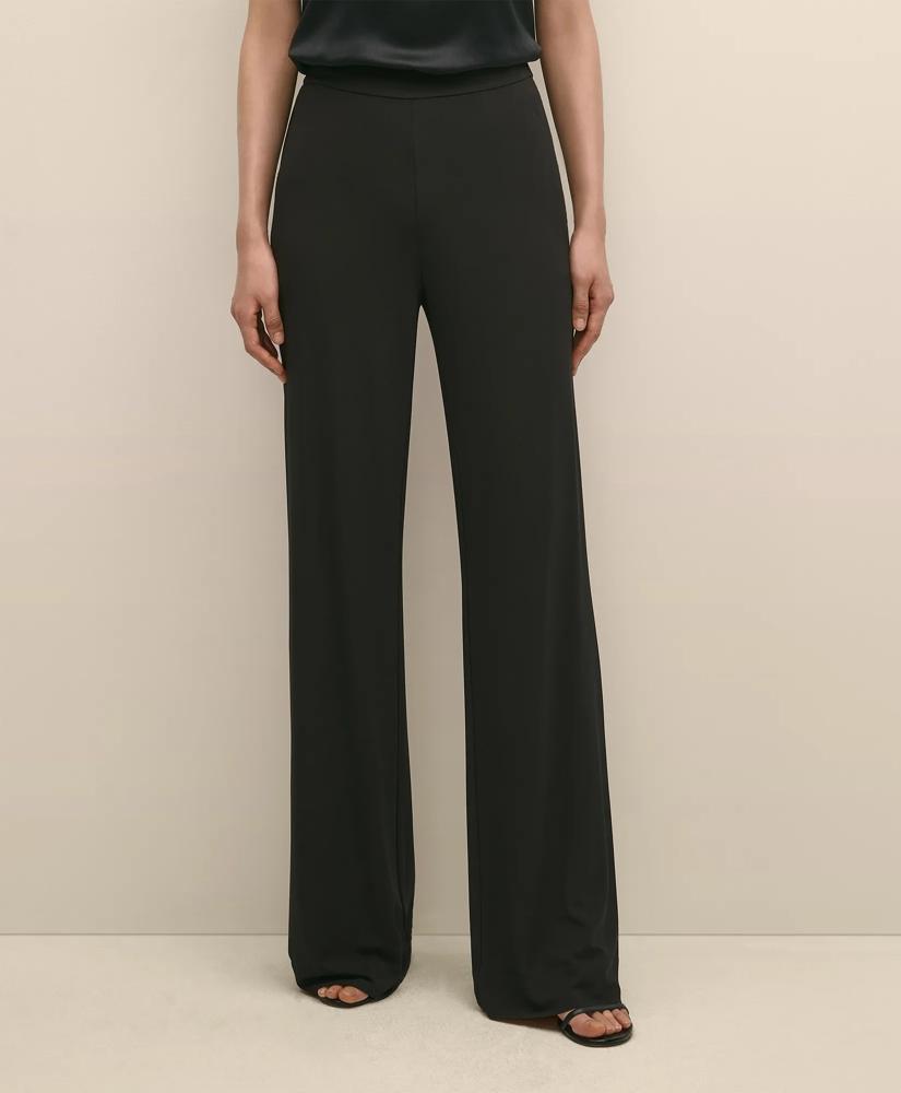 Brooks Brothers High-Waisted, Elastic Back Matte Jersey Pants