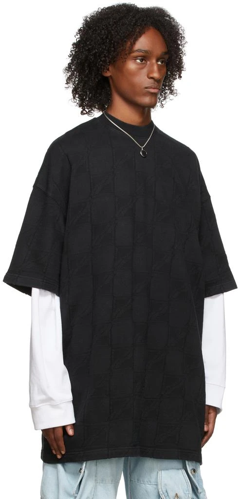 We11done Black Allover Jacquard T-Shirt 2