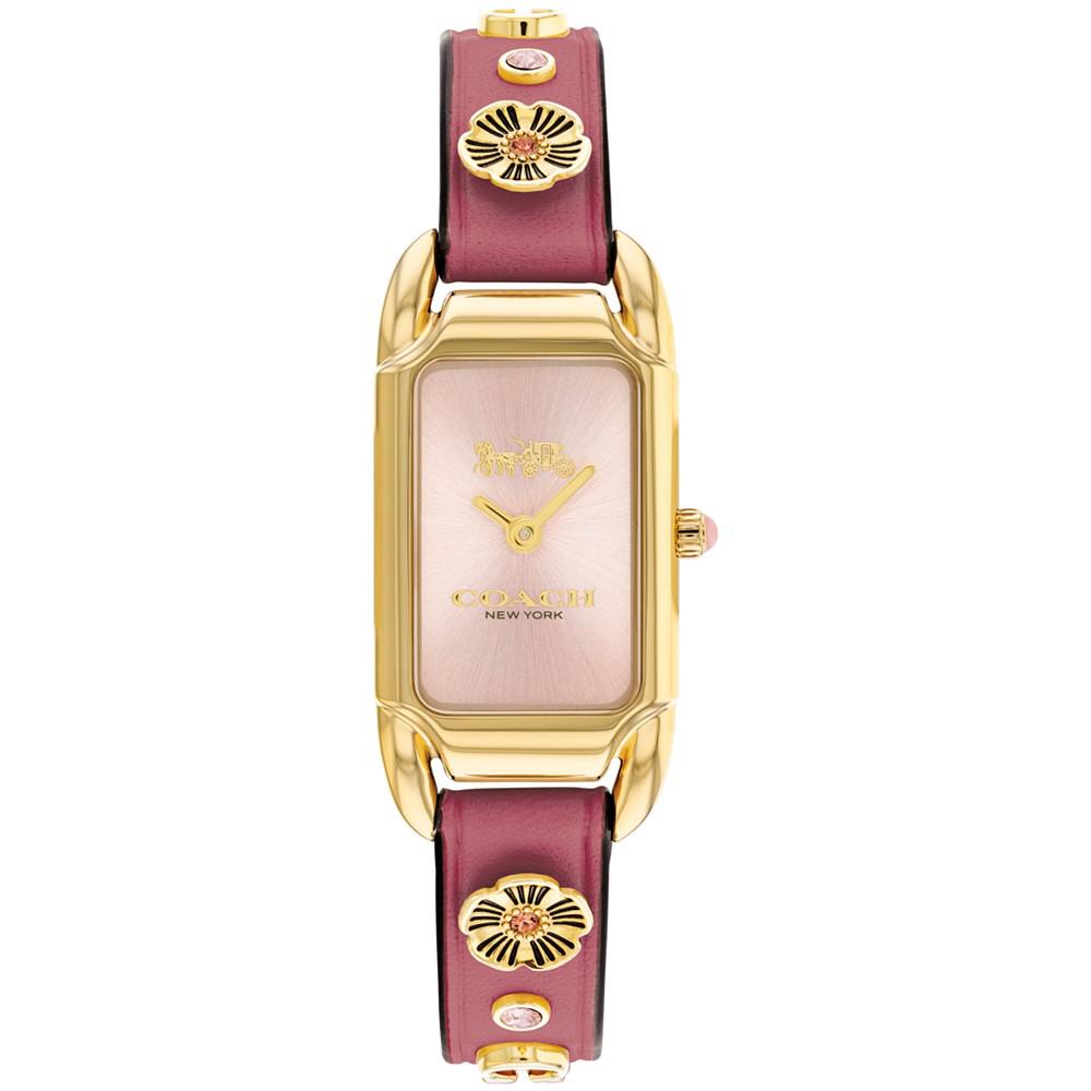 COACH Women's Cadie Quartz Blush Leather Strap Watch 17.5mm x 28.5mm