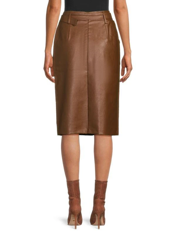 Wdny Faux Leather Midi Skirt 2