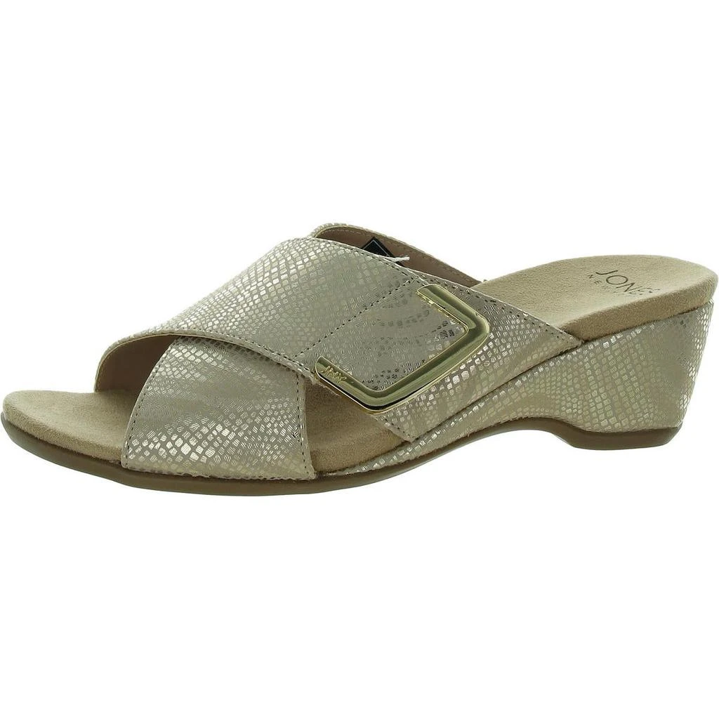 JONES NEW YORK ELZAA Womens Metallic Slip On Slide Sandals 1