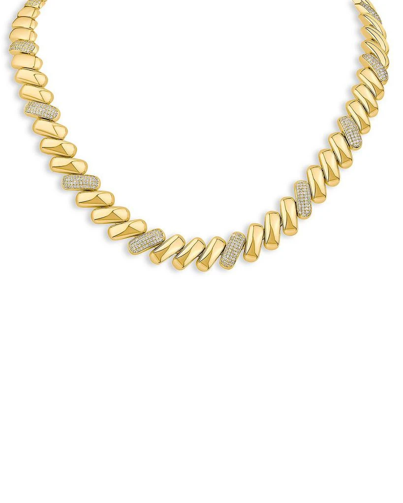 Kenneth Jay Lane Pavé Chunky Link Collar Necklace, 16" 1