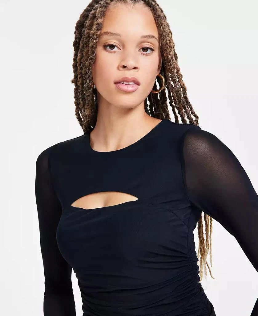 Bar III Women's Long-Sleeve Cutout Mesh Bodysuit, Exclusively at Macy's 3
