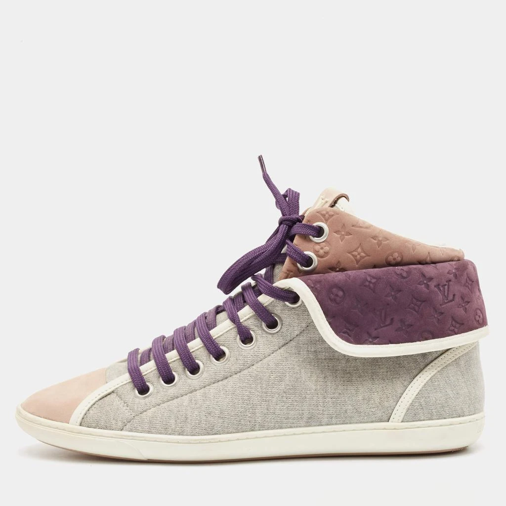Louis Vuitton Louis Vuitton Multicolor Suede and Fabric Brea High Top Sneakers Size 39 1