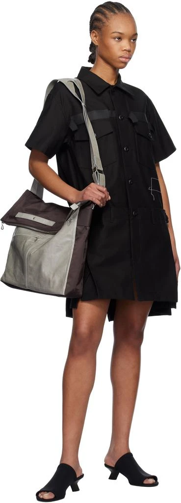 Sacai Black WTAPS Edition Cotton Back Satin Minidress 4