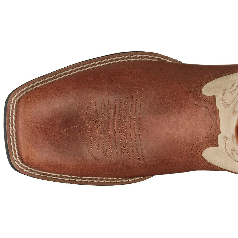 Justin Boots Canter 11 Inch Water Buffalo Embroidered Square Toe Pull On Cowboy Boots 4