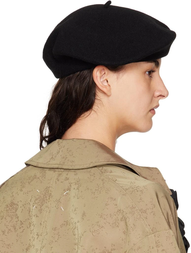 MAISON MARGIELA Black Heavy Wool Beret 3