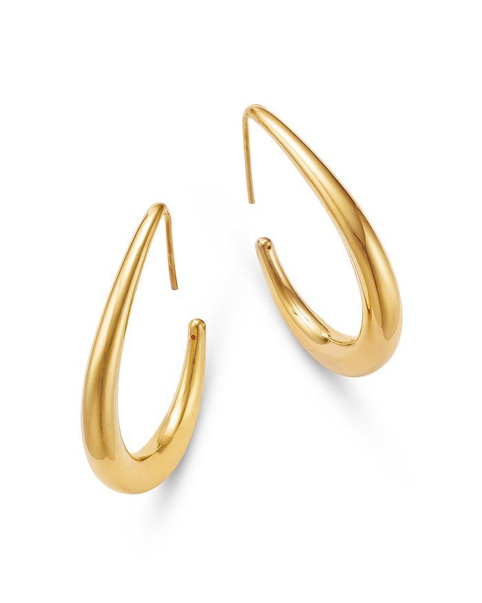 Bloomingdale's Fine Collection Bloomingdale's Polished Graduated Electroform Medium Hoop Earrings in 14K Yellow Gold