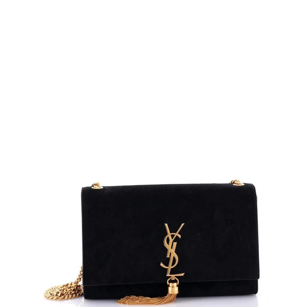 Yves Saint Laurent Classic Monogram Tassel Crossbody Bag Suede Medium 2