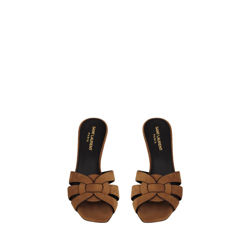 Yves Saint Laurent Ysl Tribute Mules In Suede - Slippers