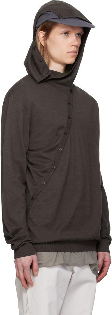 Post Archive Faction Brown 8.0 Knit Center Hoodie