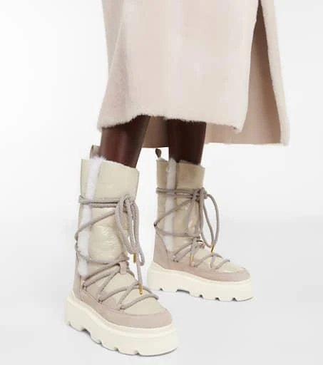 INUIKII Leather shearling-trimmed snow boots 4