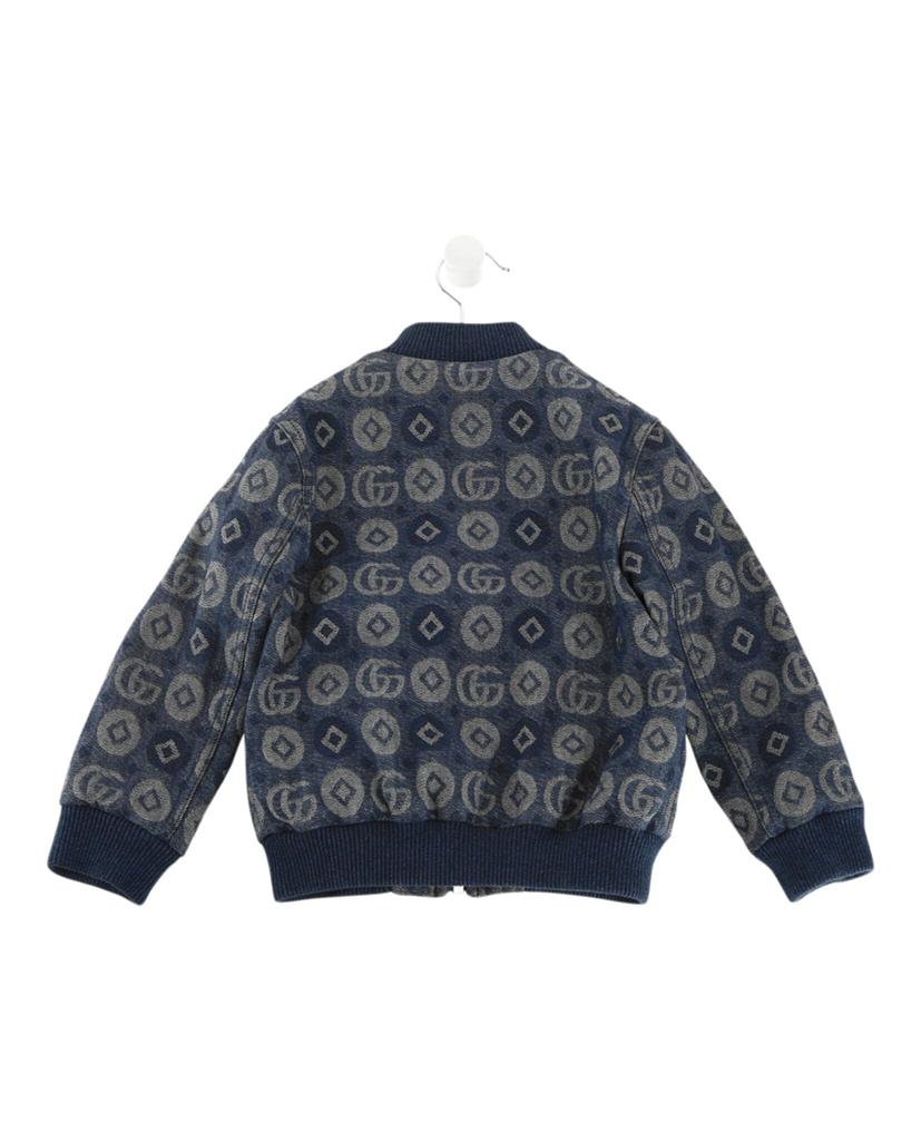 Gucci Logo Patterned Denim Bomber Jacket