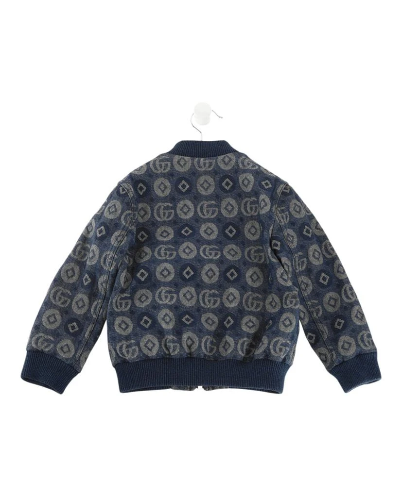 Gucci Logo Patterned Denim Bomber Jacket 2