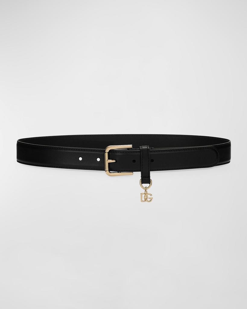 Dolce & Gabbana Leather belt with baroque DG logo - Belts - Free