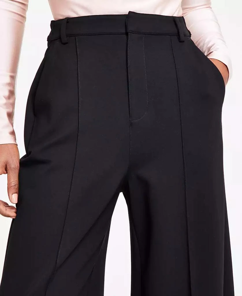 Bar III Women's Petite High-Leg Wide-Leg Seamed Ponte Pants, Created for Macy's 3