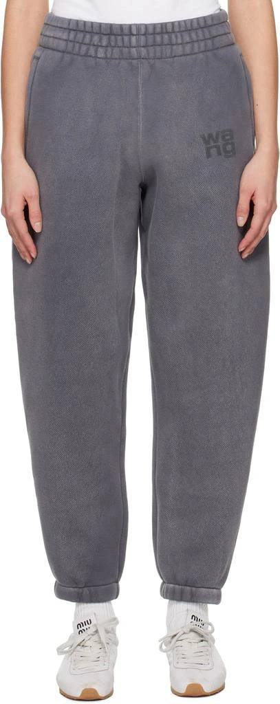 Alexander Wang Gray Puff Logo Sweatpants 1