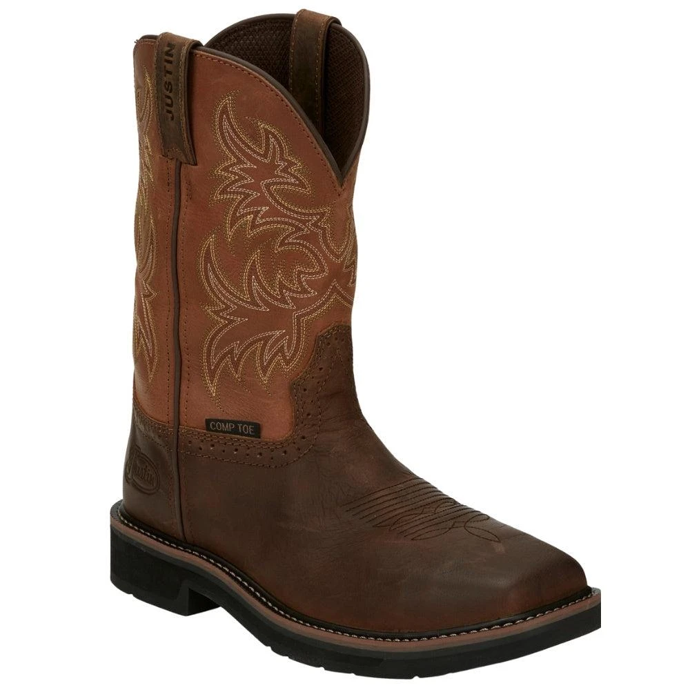 Justin Original Workboots Switch Pull On Electrical Hazard Composite Toe Work Boots 2
