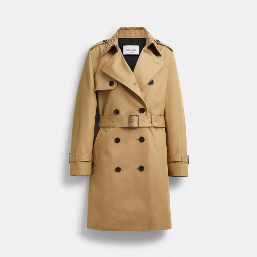Coach Mid Trench Coat With Signature Collar