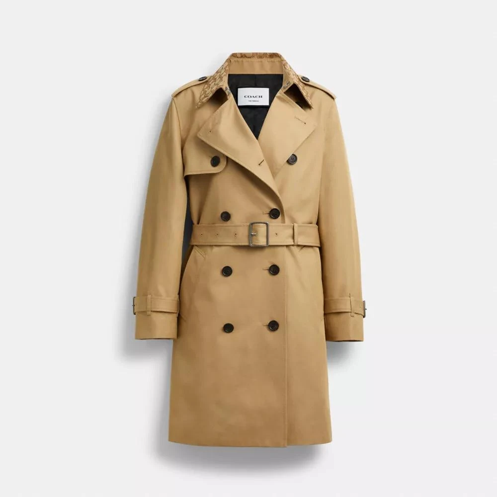 Coach Mid Trench Coat With Signature Collar 1