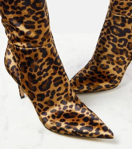 Gianvito Rossi 85 leopard-print velvet knee-high boots 5