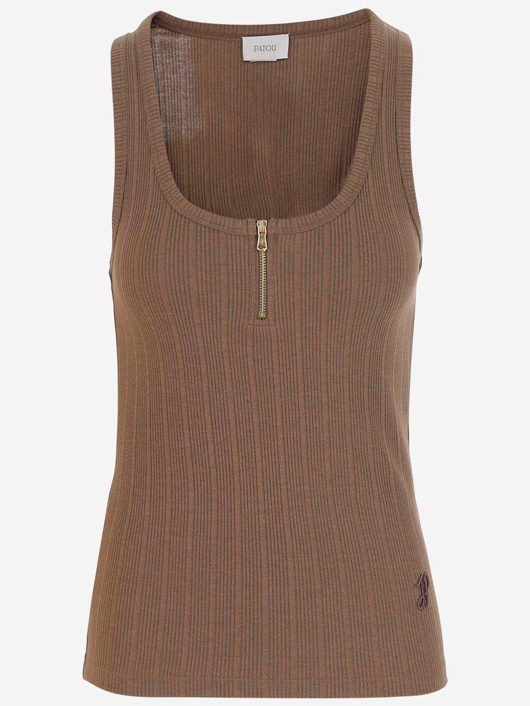 PATOU Patou Ribbed Zip Tank Top