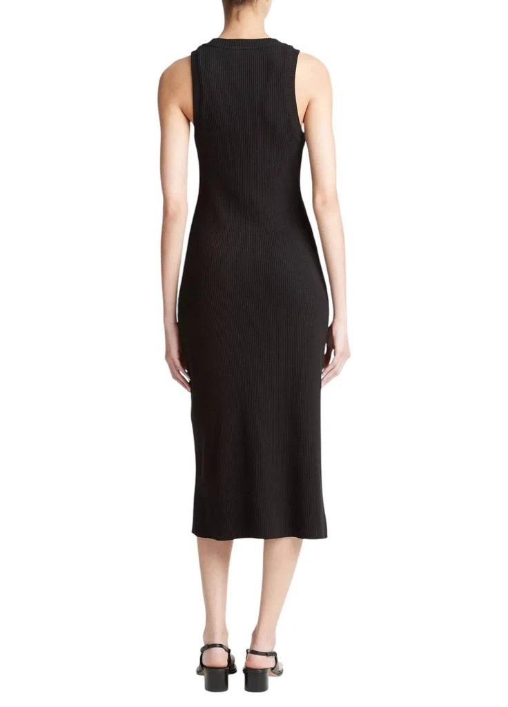 Vince Ribbed High Neck Tank Dress In Black 3