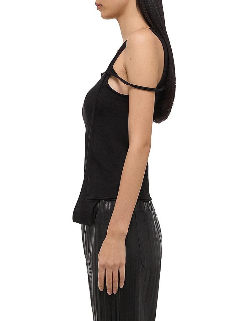 Helmut Lang Strap Draped Stretch Cotton Tank 7