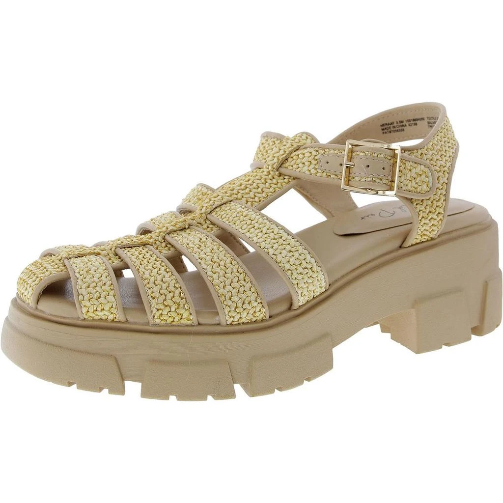 Wild Pair Womens Woven Straw Block Heel 1