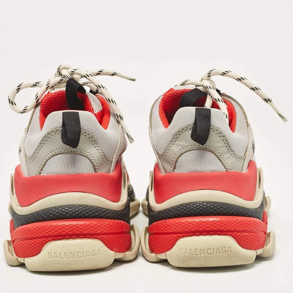 Balenciaga Balenciaga Grey/Red Faux Leather and Mesh Triple S Sneakers Size 37 5
