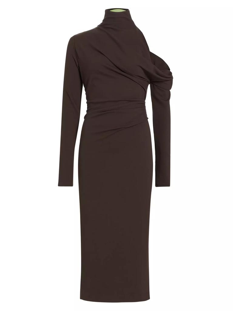 Gauge81 Teresa Asymmetric Turtleneck Midi-Dress