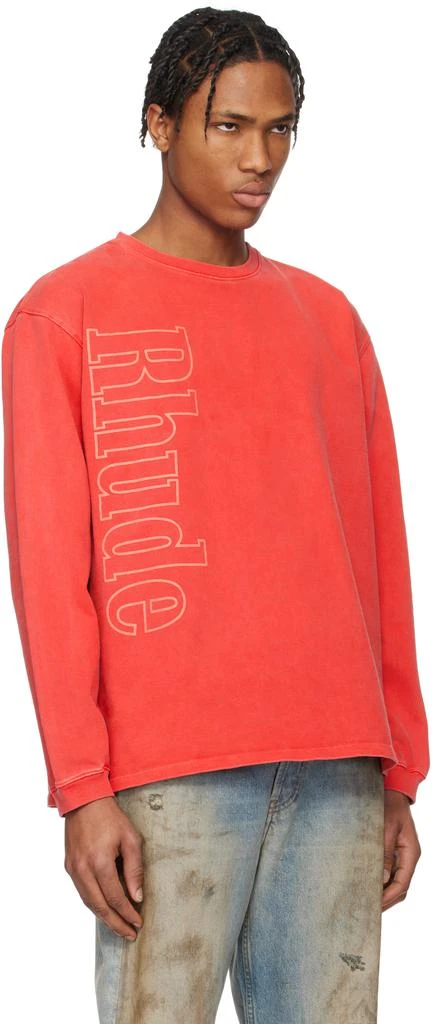 Rhude Red 'Rhude' Side Logo LS T-shirt 2
