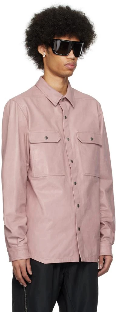 Rick Owens Pink Press-Stud Leather Shirt 2