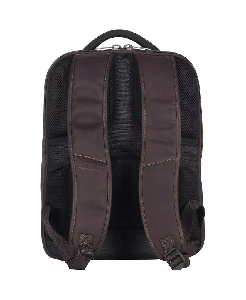 Kenneth Cole Full-Grain Colombian Leather 16" Laptop Tablet Travel Backpack 7