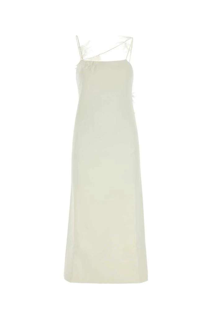 Jil Sander Jil Sander Feather-Trim Square Neck Slip Dress 1
