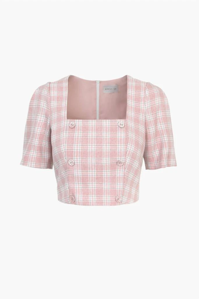Adelyn Rae Adelyn Rae - Violet Plaid Double Breasted Crop Top 3