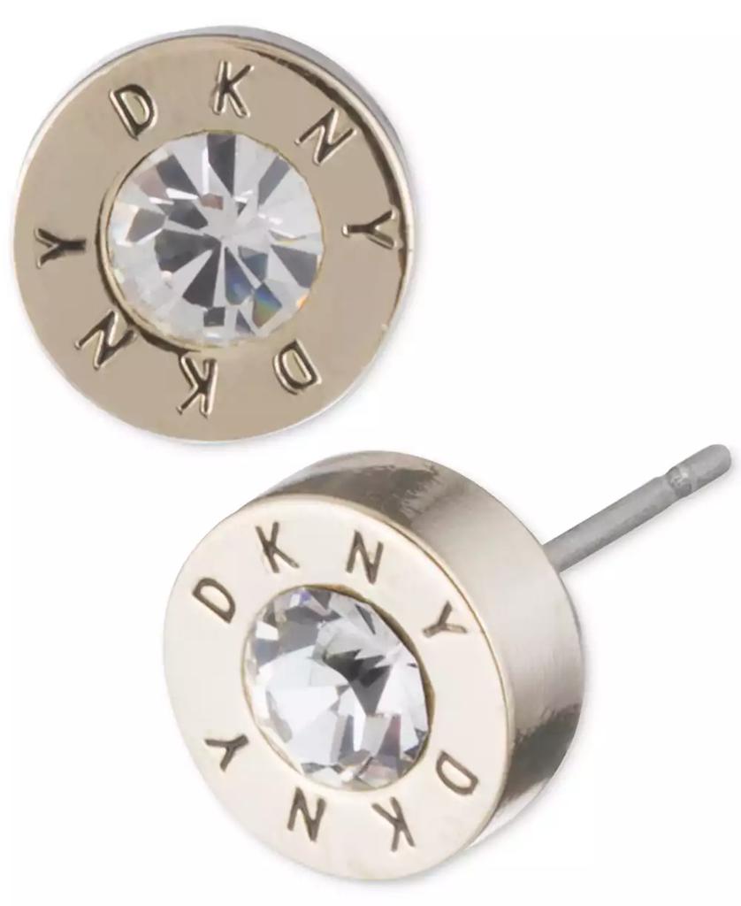 DKNY Logo Crystal Ring Stud Earrings