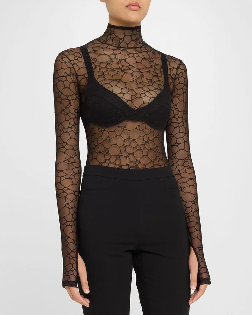 Kiki De Montparnasse Crystalline Turtleneck Lace Bodysuit 4