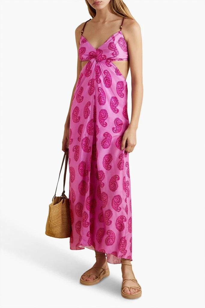 VIX PAULA HERMANNY Leela cutout printed woven dress 2