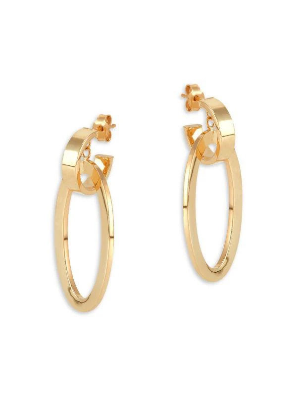 Saks Fifth Avenue 14K Yellow Gold Tube Drop Earrings 2