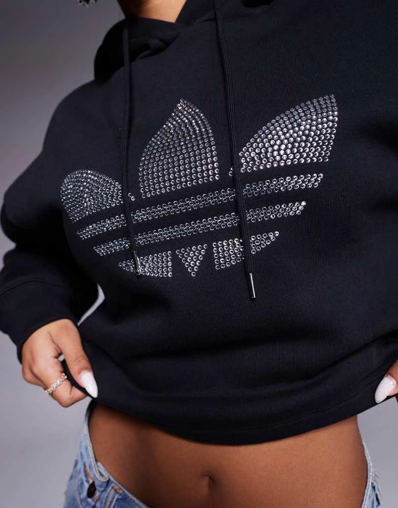 Adidas adidas Originals hoodie with diamante trefoil 3