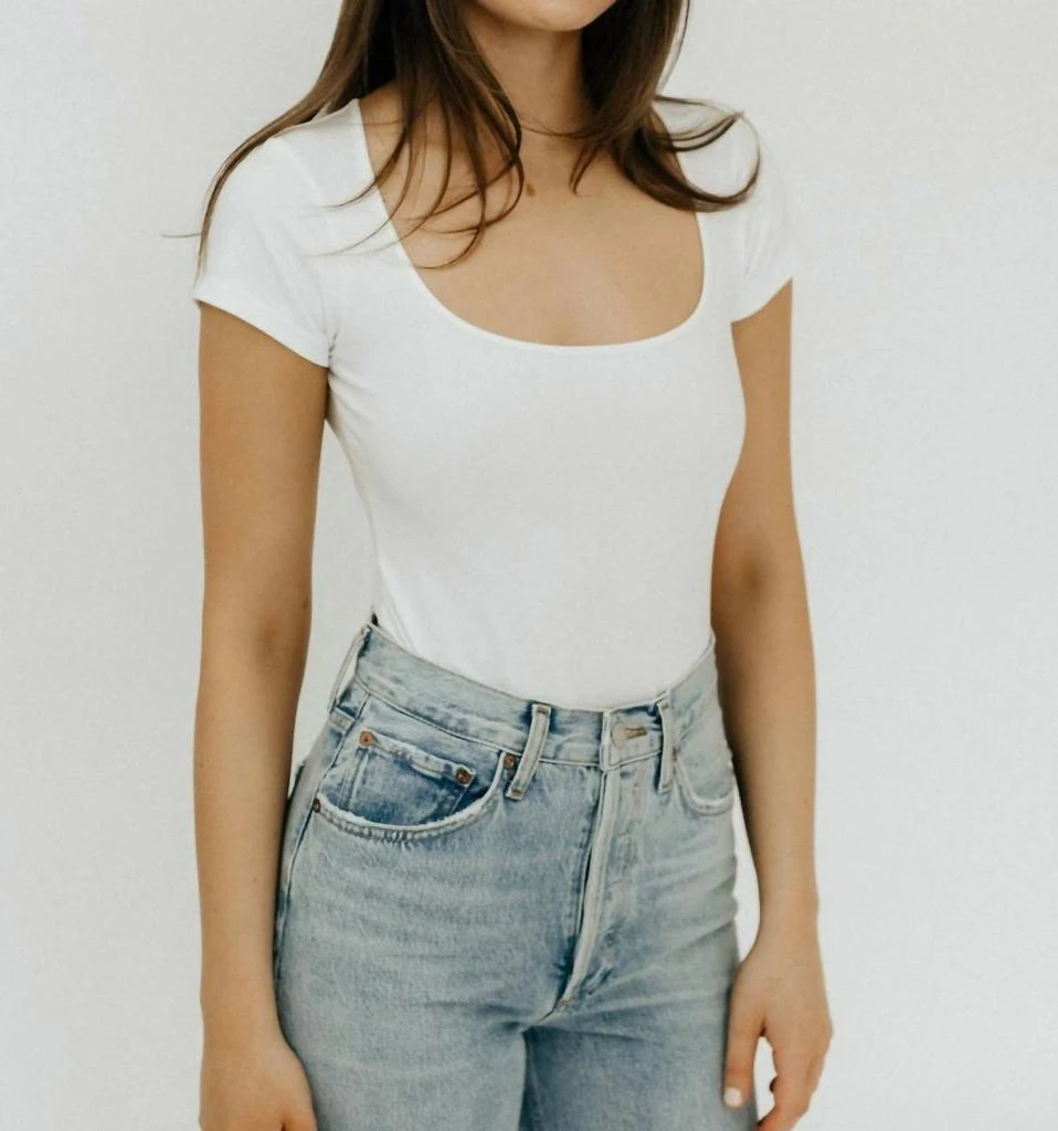Re/Done Re/Done - Square Neck Bodysuit 1