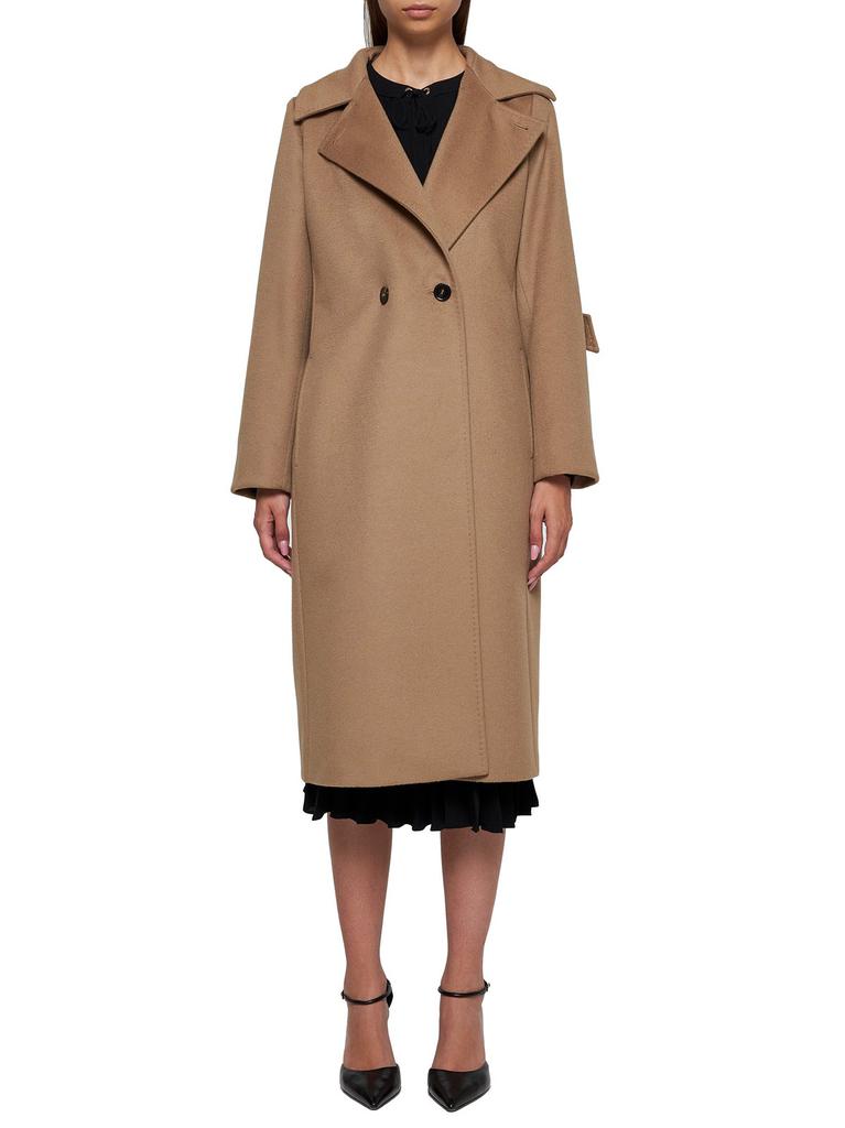 Max Mara Max Mara Studio Bcollag Double-Breasted Belted Coat