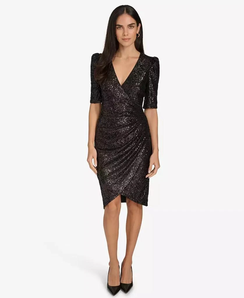 calvin klein petite cocktail dresses Calvin Klein Petite Short Sleeve Side Pleat Midi Dress
